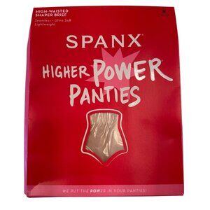 Spanx Higher Power Panties Size Medium High Waisted Shaper Brief Soft Nude NWB